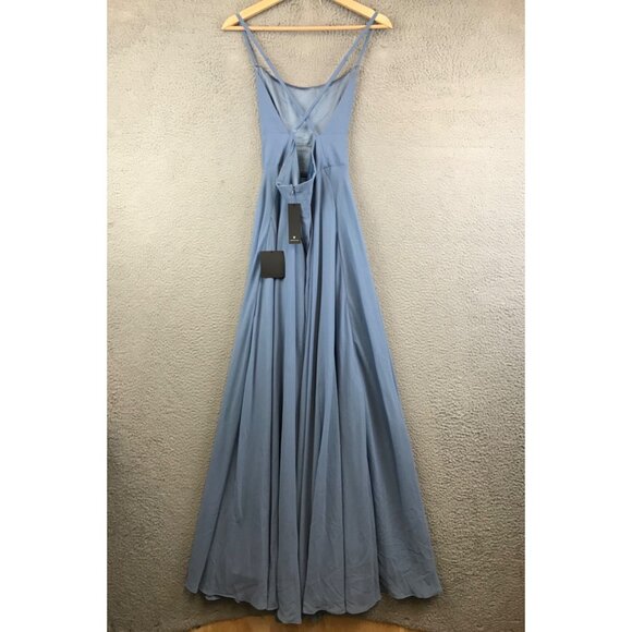 New Lulu's All About Love Slate Blue‎ Maxi Dress for Bridesmaid size L - Picture 3 of 16